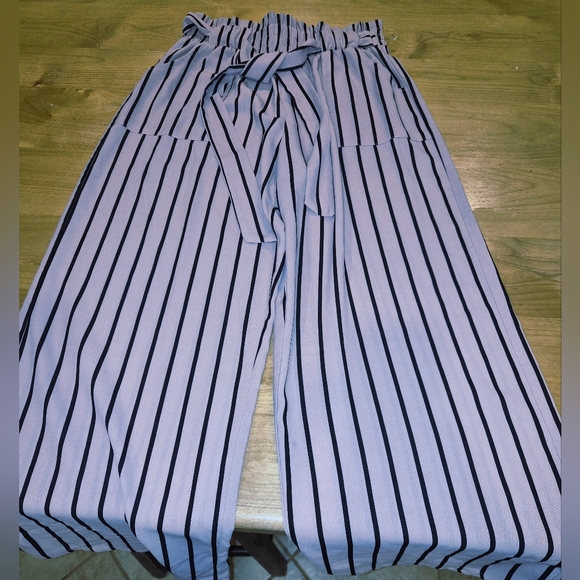 Indulge Blue Striped Wide Leg Pants - Picture 6 of 6